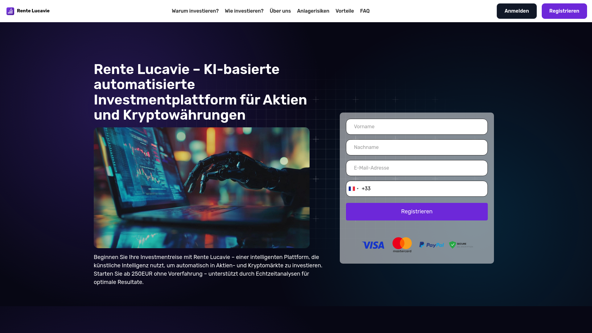 website screenshot of https://rentelucavie.org/
