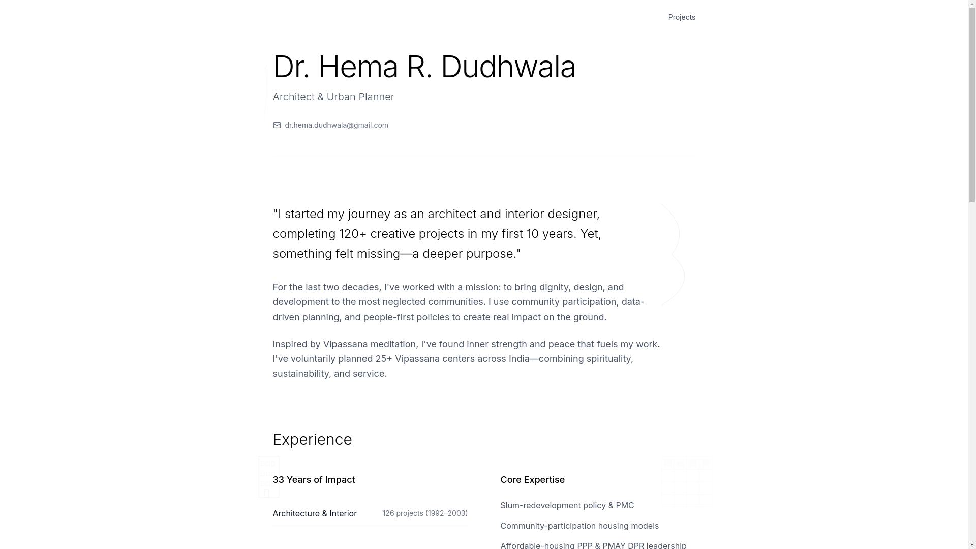 website screenshot of https://drhemadudhwala.com/