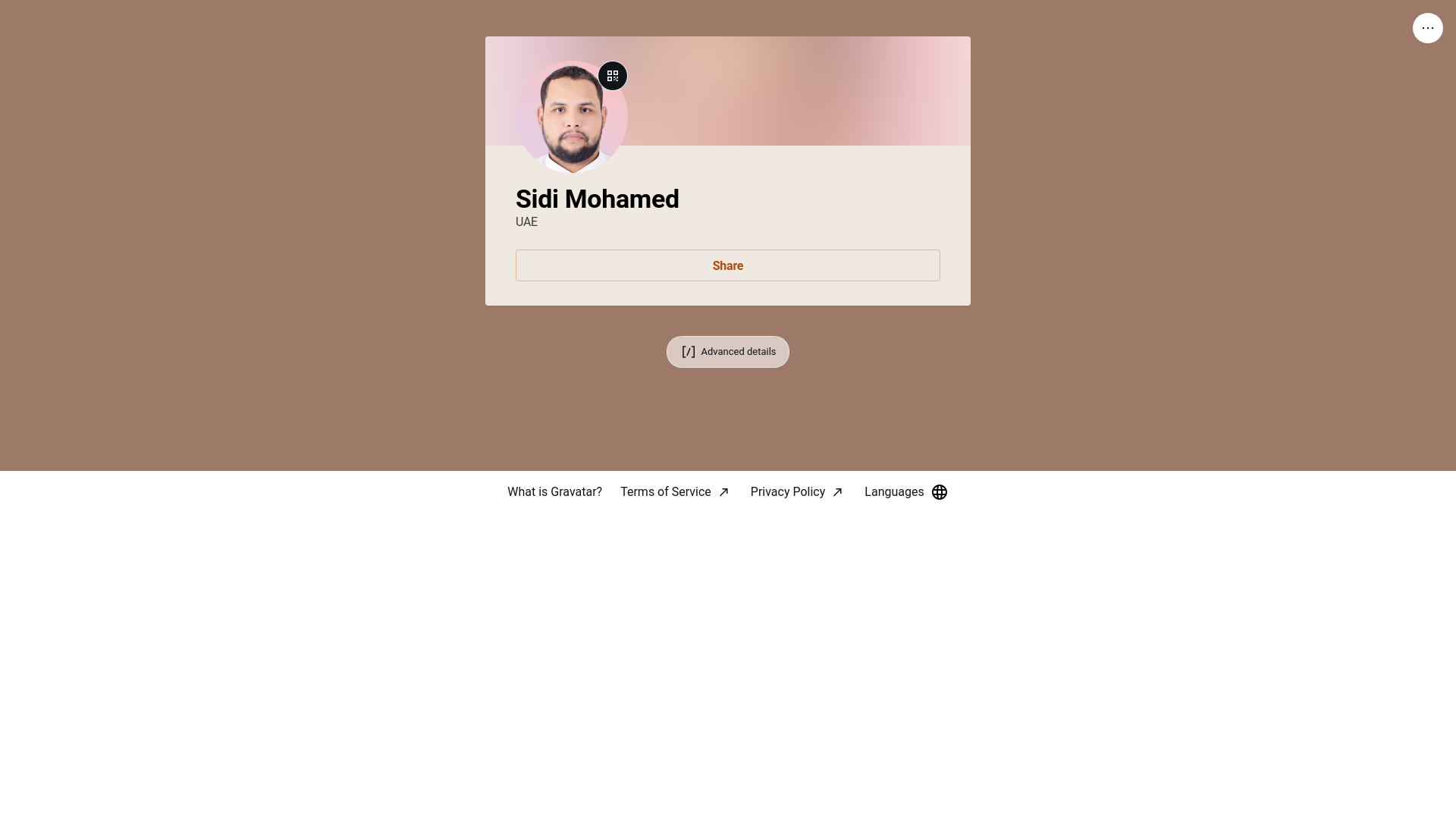 website screenshot of https://sidimohamed.link/