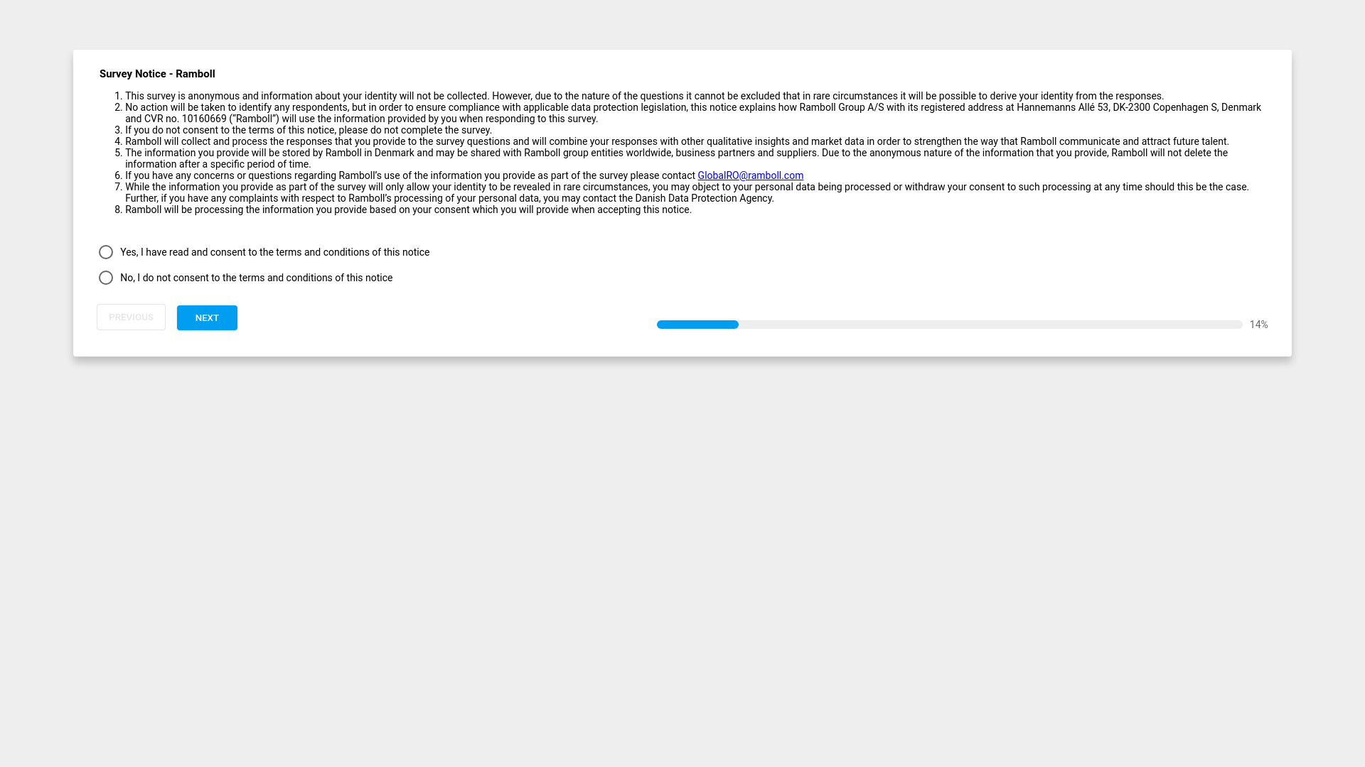 website screenshot of https://surveys.ramboll.com/answer?key=5JLY7MLAKPZ2