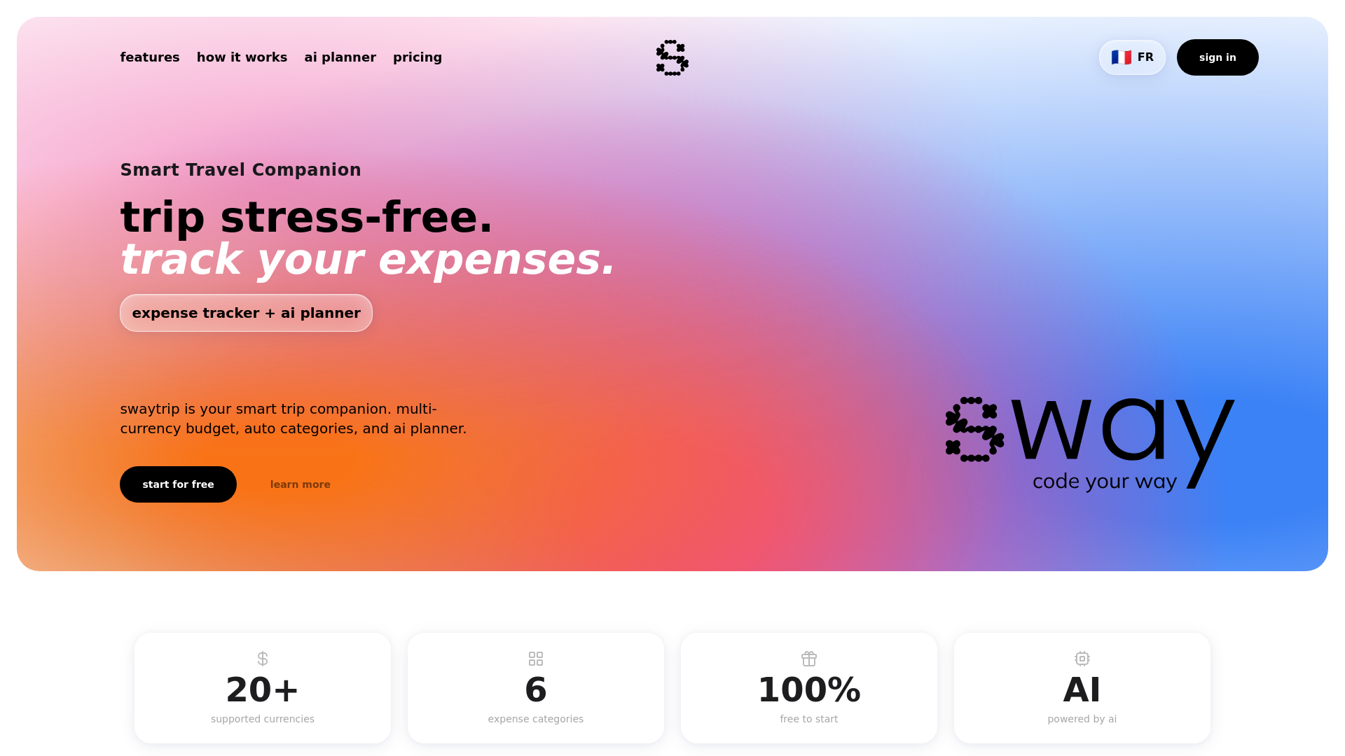 website screenshot of https://swaytrip.pages.dev/