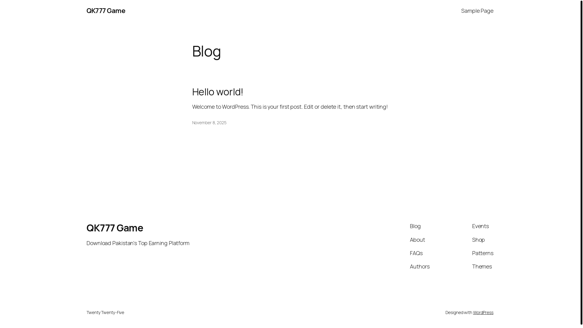 website screenshot of https://qk777game.cc/