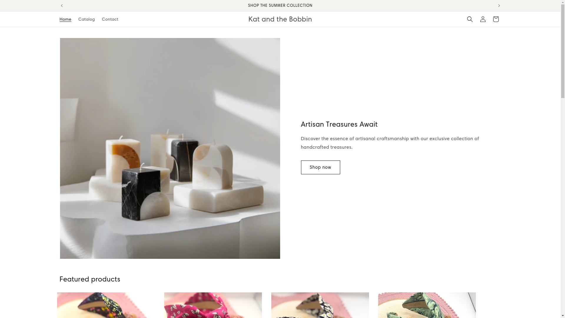 website screenshot of https://katandthebobbin.co.uk/