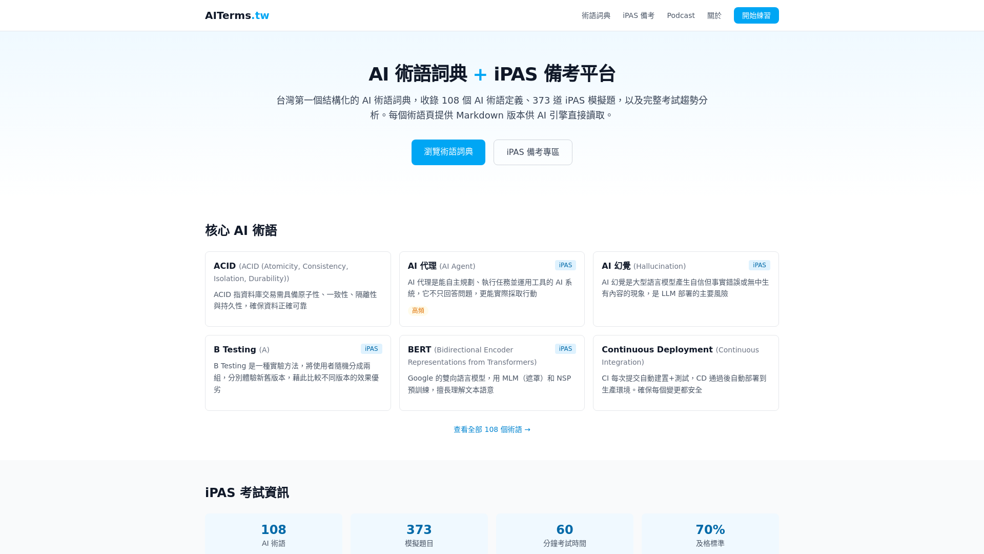 website screenshot of https://aiterms-tw.pages.dev/