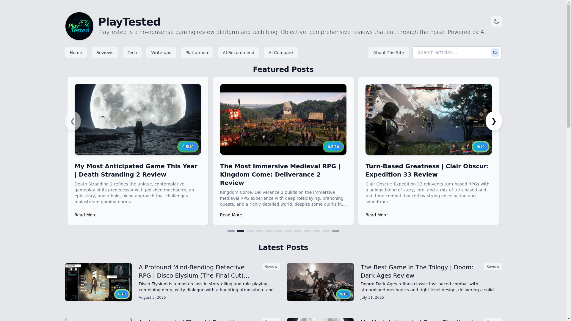 website screenshot of https://playtested.pages.dev/