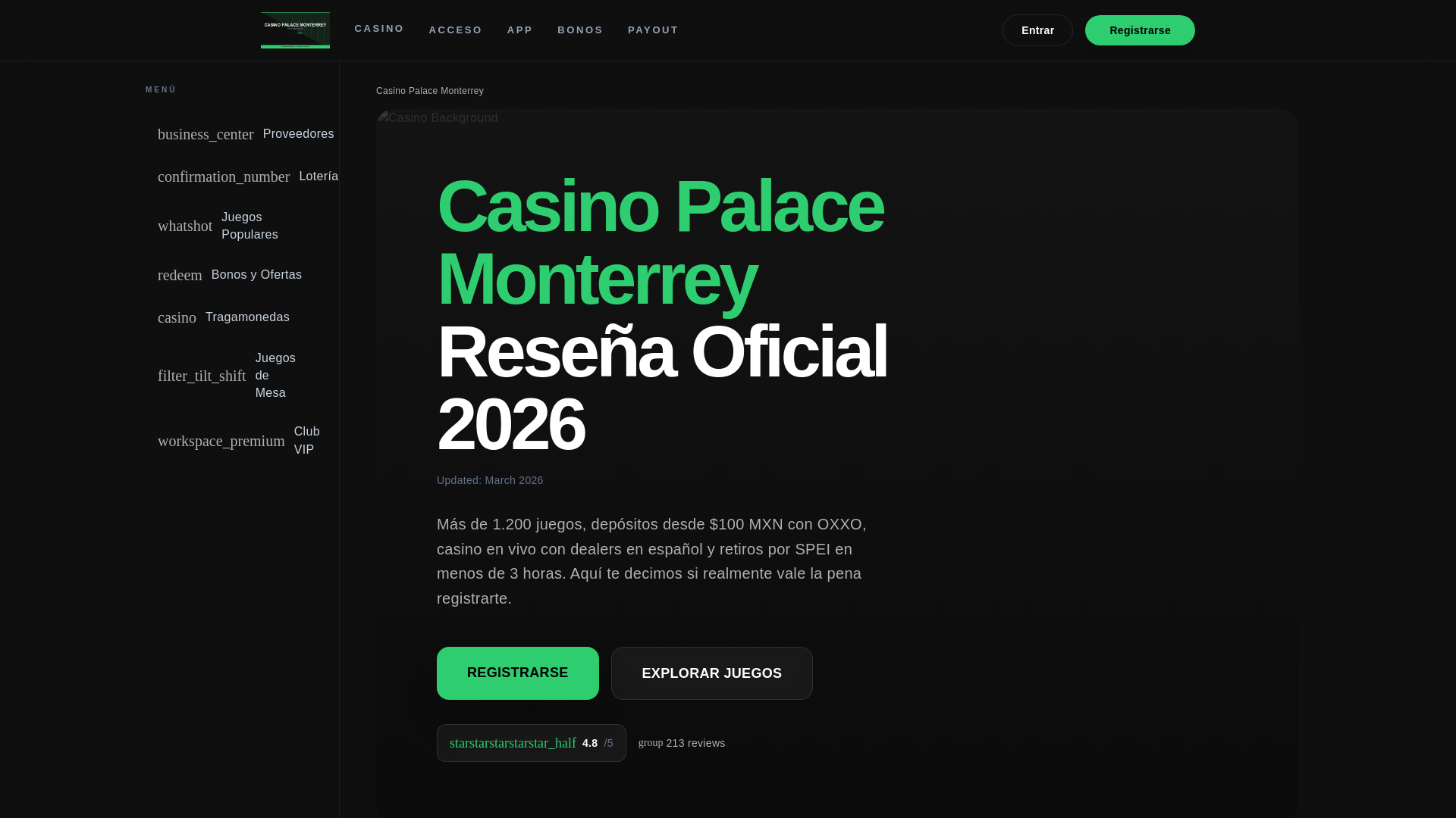 website screenshot of https://palacemonterrey.com/