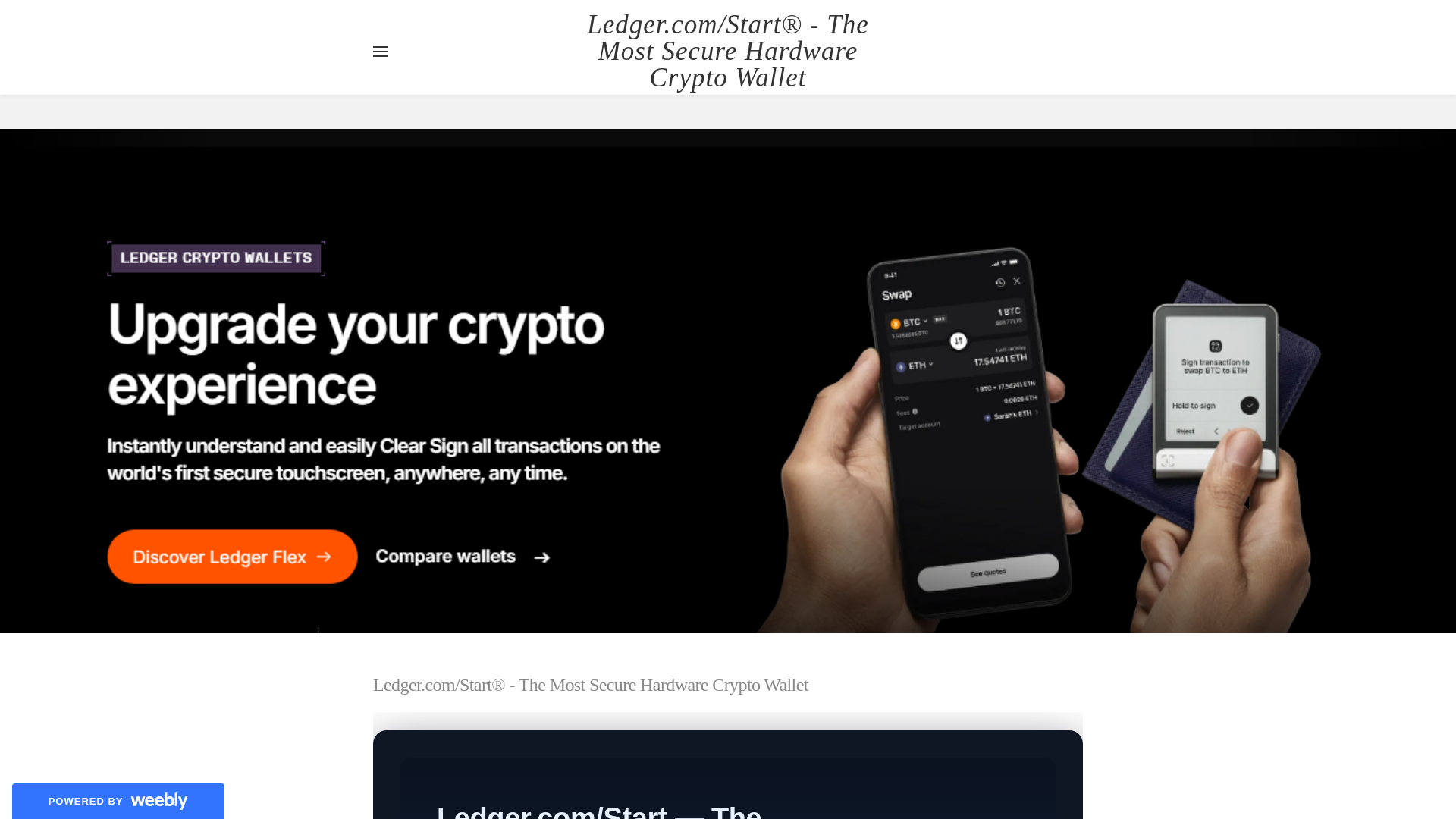 website screenshot of https://ledgger-comstart.weebly.com
