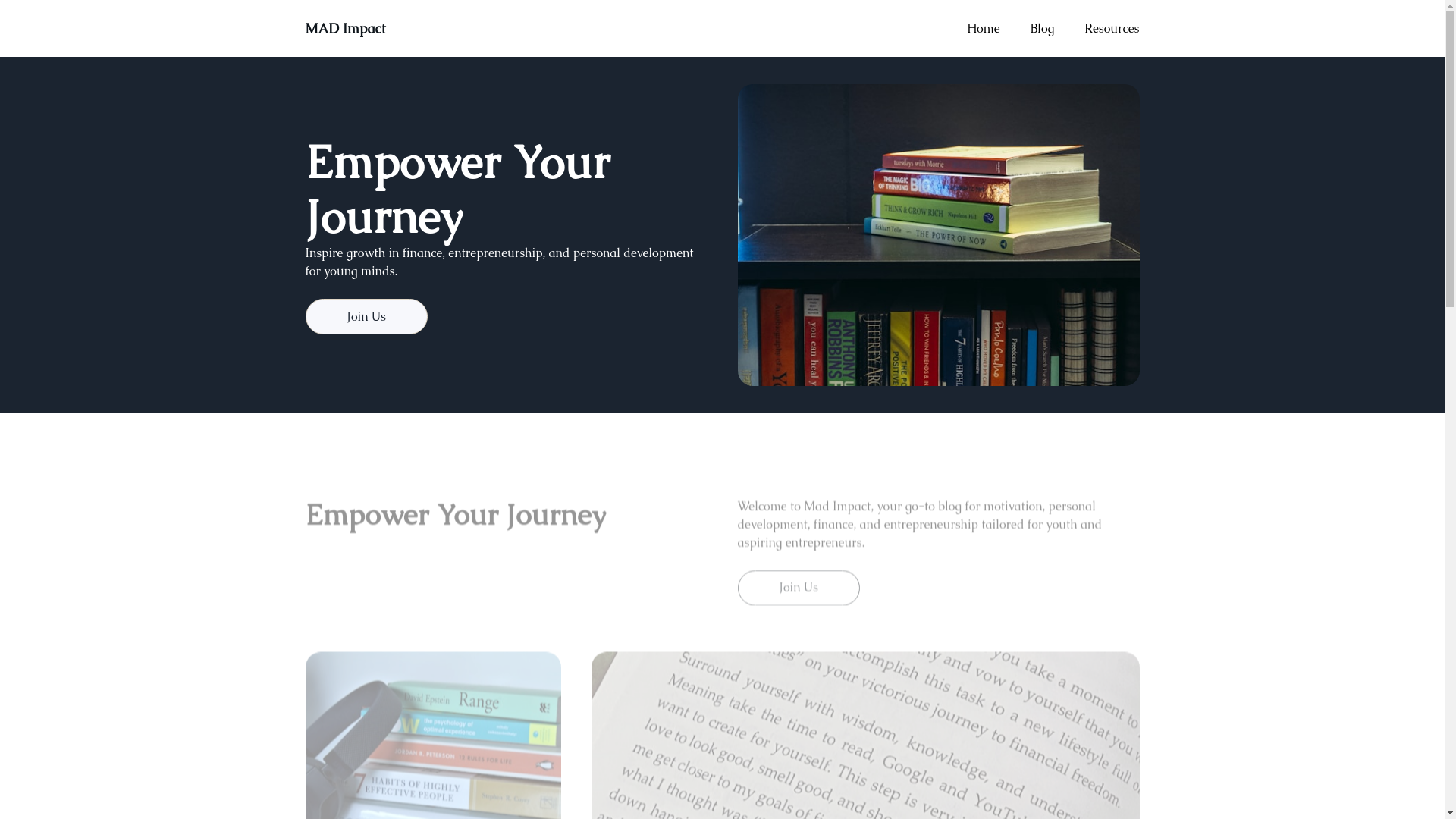 website screenshot of https://madimpact.blog/