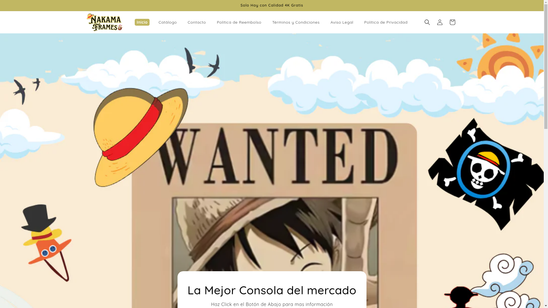 website screenshot of https://nakamaframes.shop/