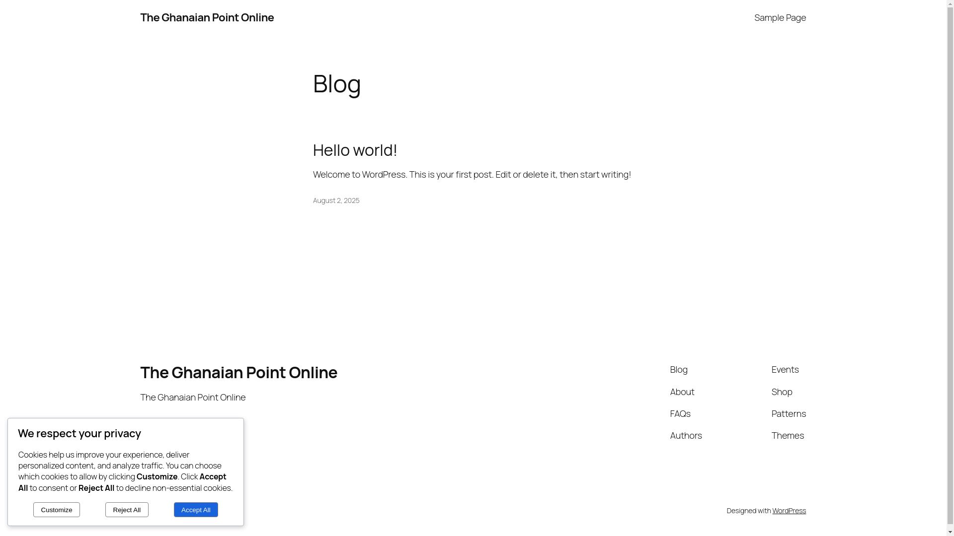 website screenshot of https://theghanaianpointonline.com/
