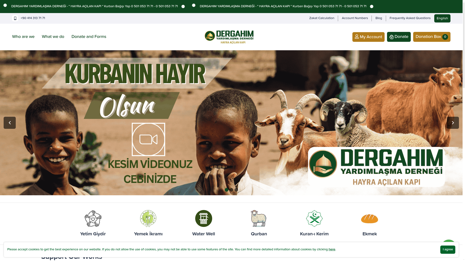 website screenshot of https://dergahim.org.tr/