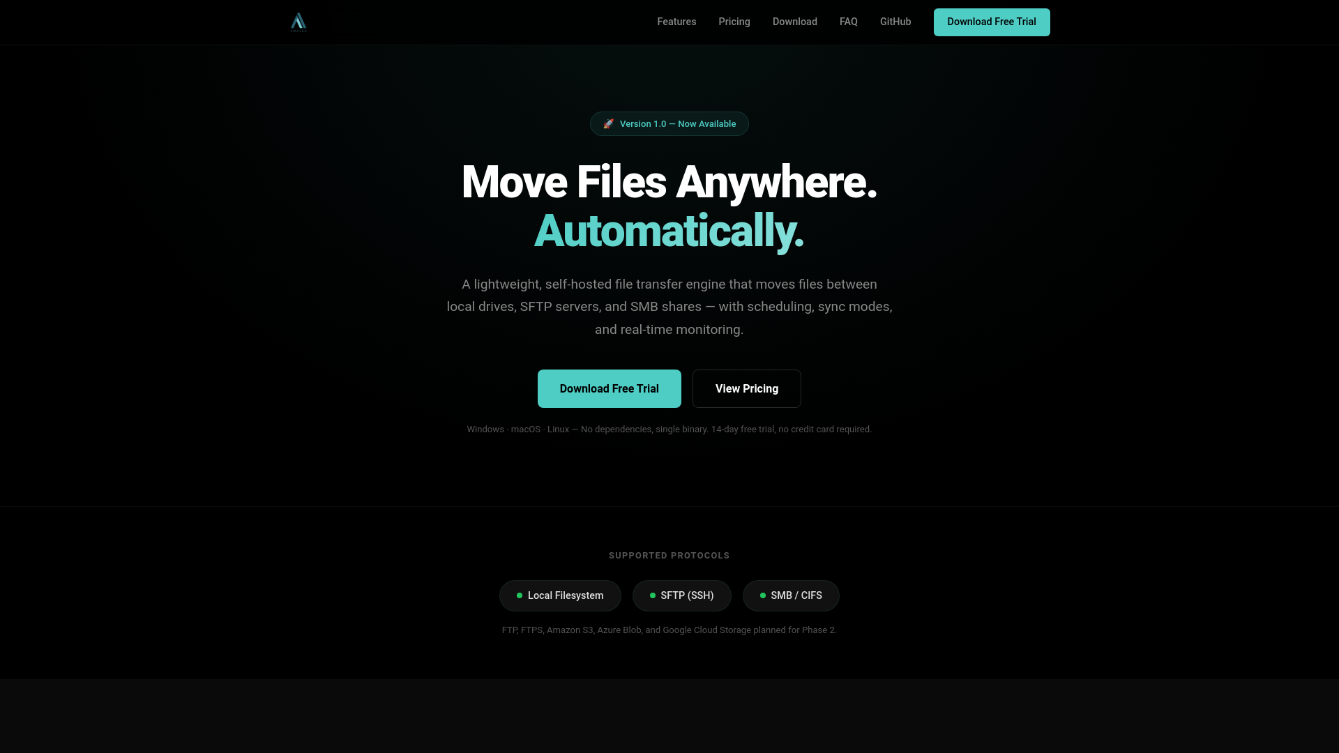 website screenshot of https://amalexhandler.com/