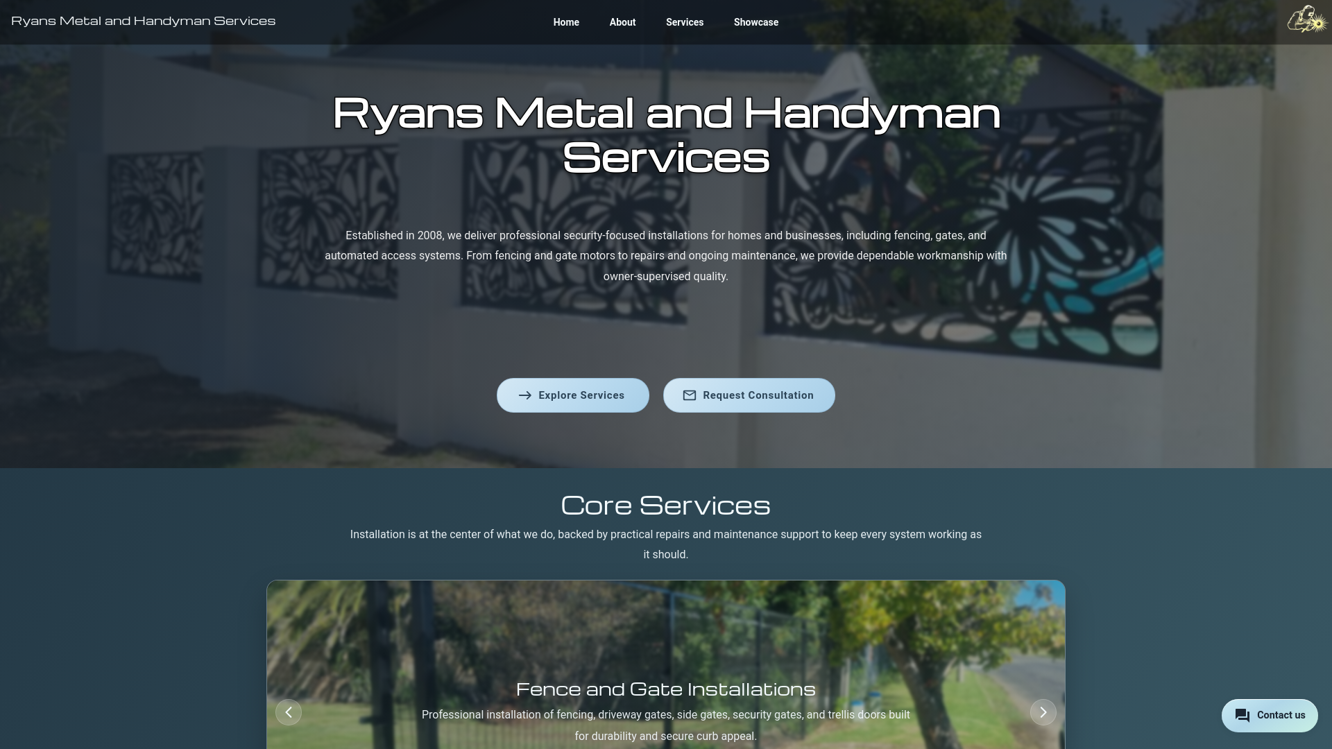 website screenshot of https://ryansmetalhandymanservice.co.za/