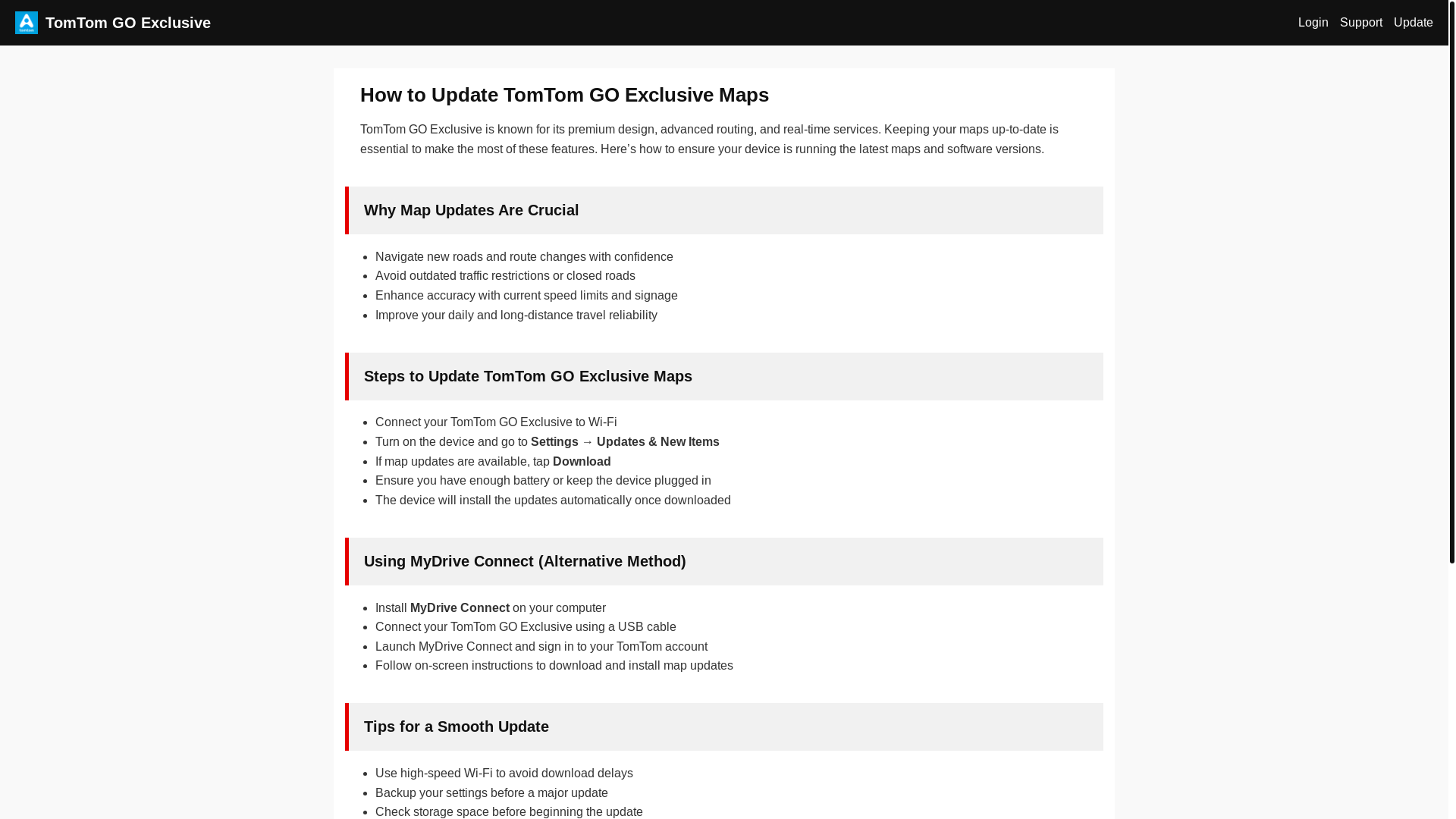 website screenshot of https://tomtom-go-exclusive.pages.dev/