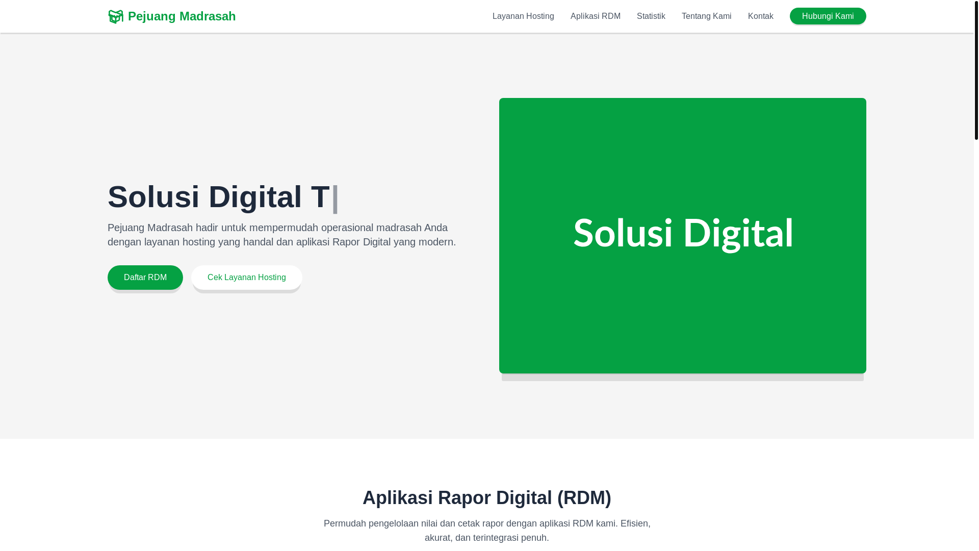 website screenshot of https://pejuangmadrasah.my.id/