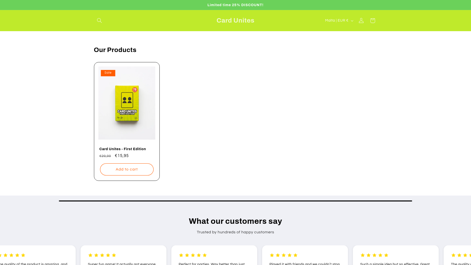 website screenshot of https://cardunites.com