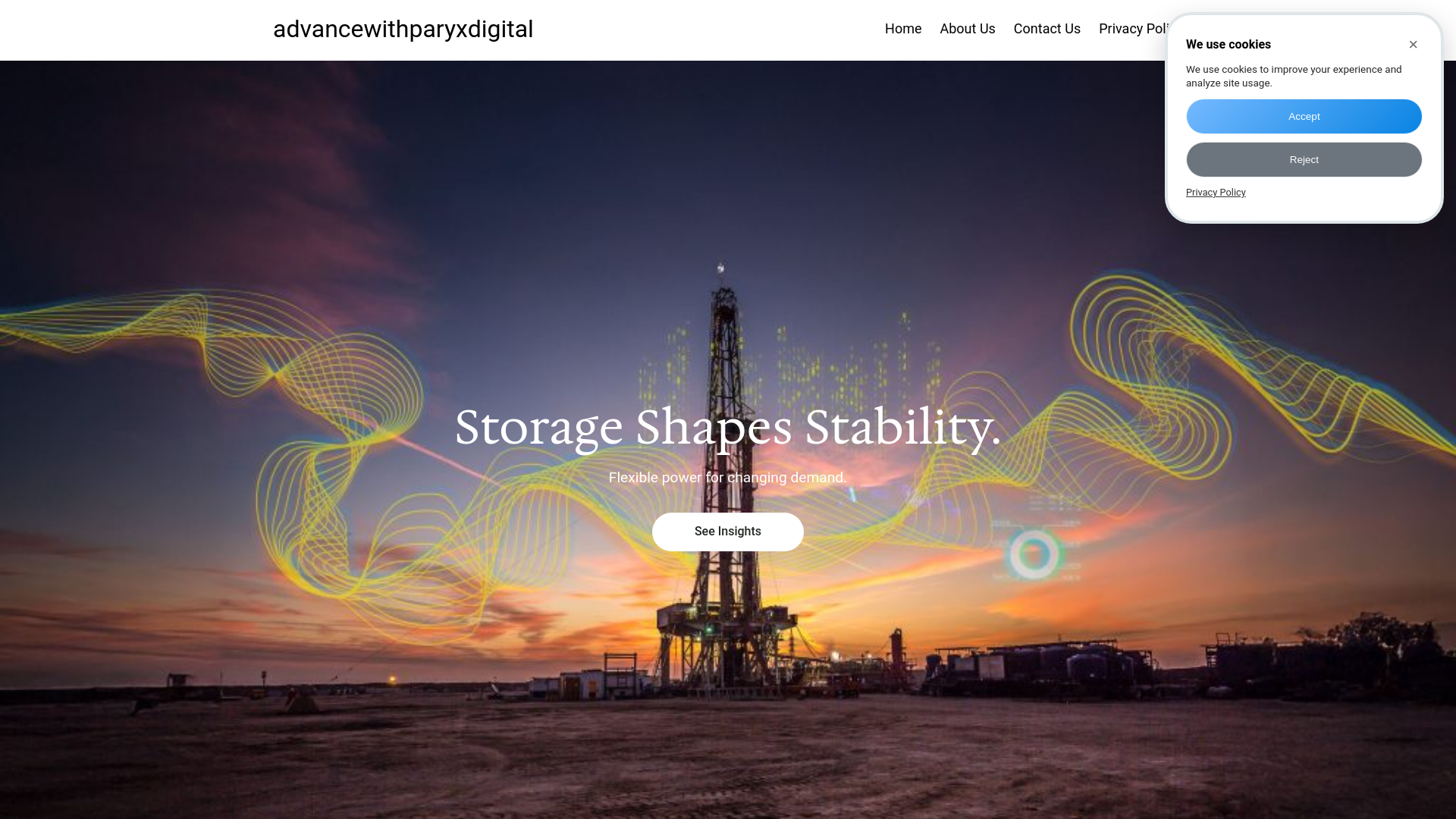 website screenshot of https://advancewithparyx.digital/