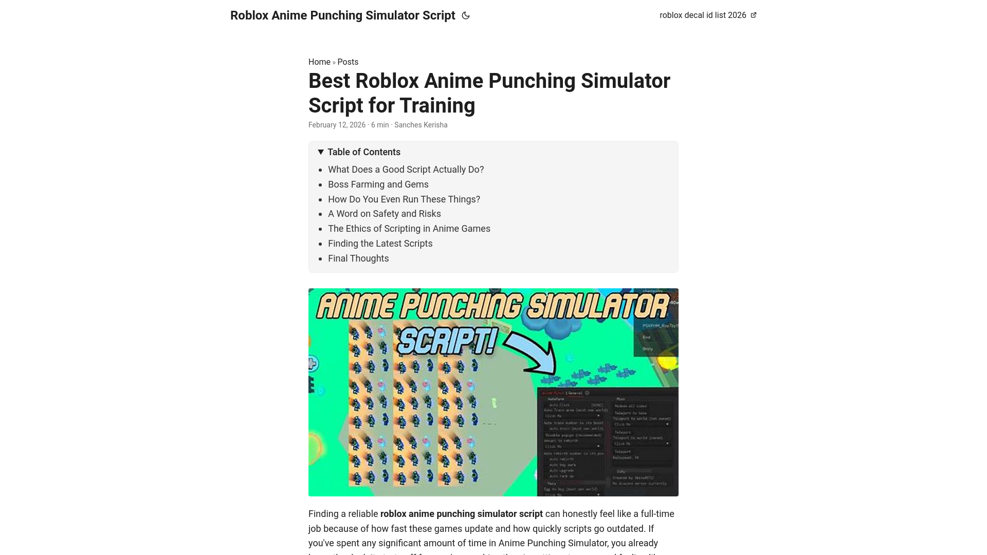 website screenshot of https://roblox-anime-punching-simulator-script.pages.dev/