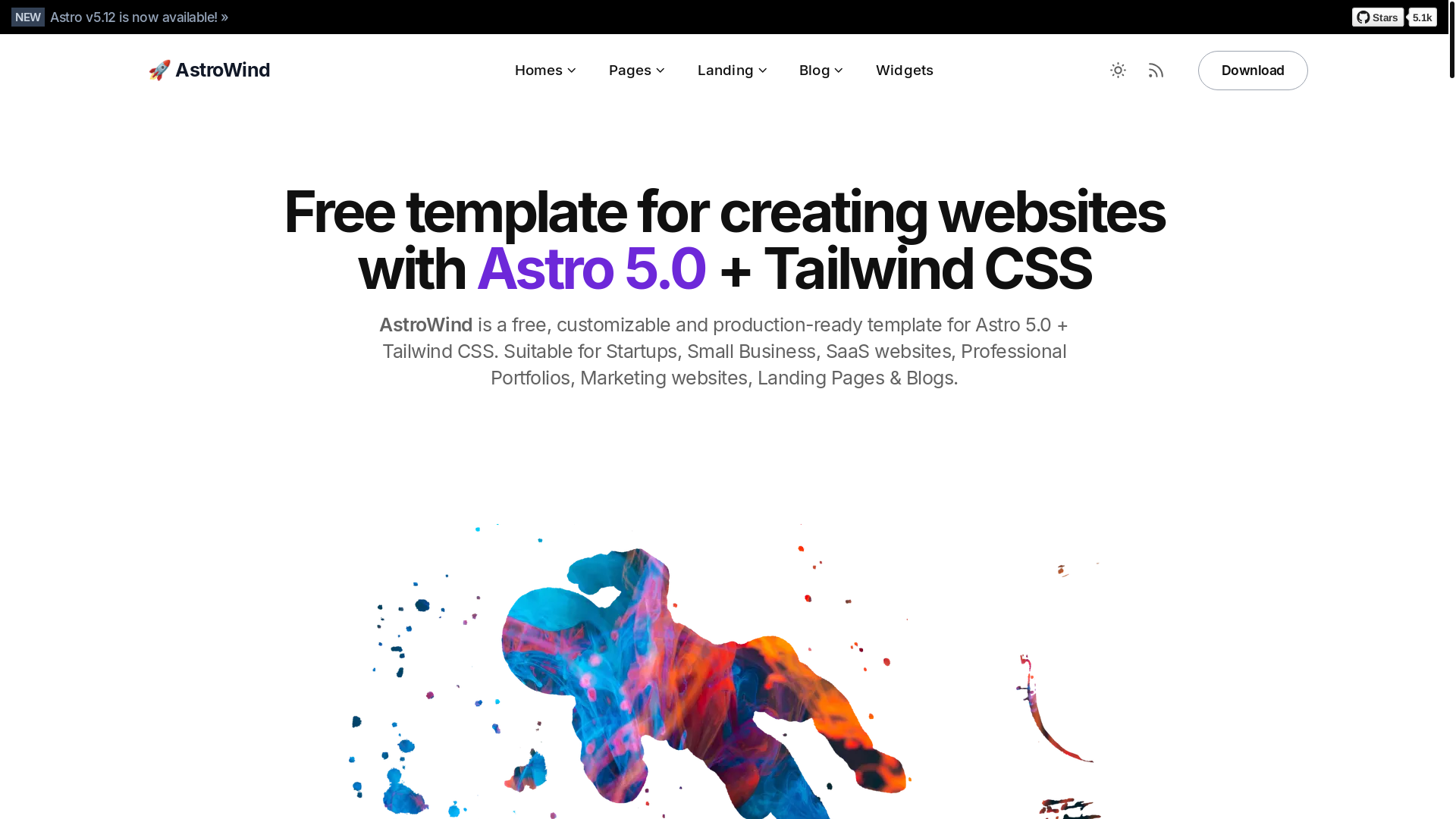 website screenshot of https://fk-astrowind.pages.dev/