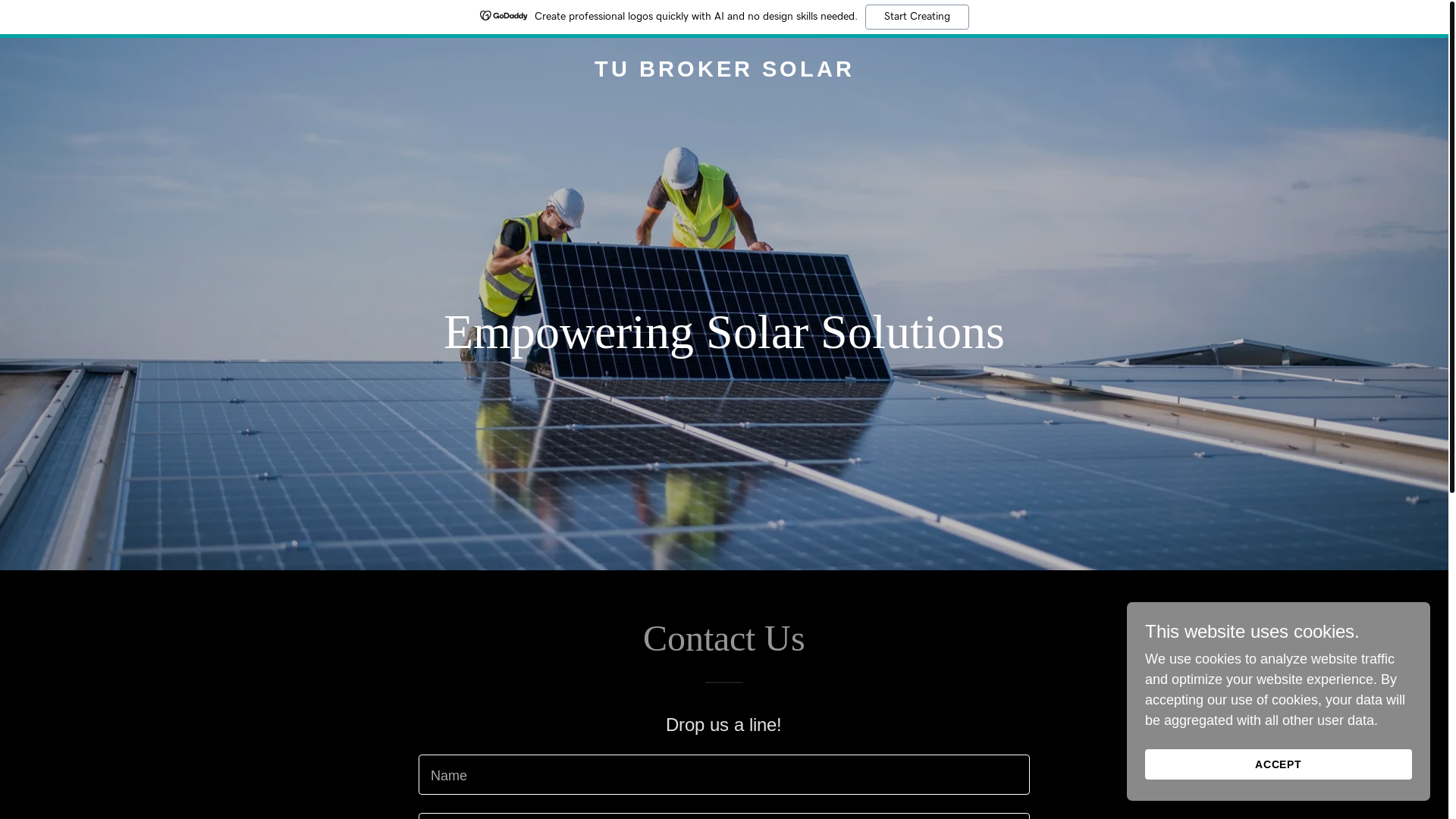 website screenshot of https://tubrokersolar.com/