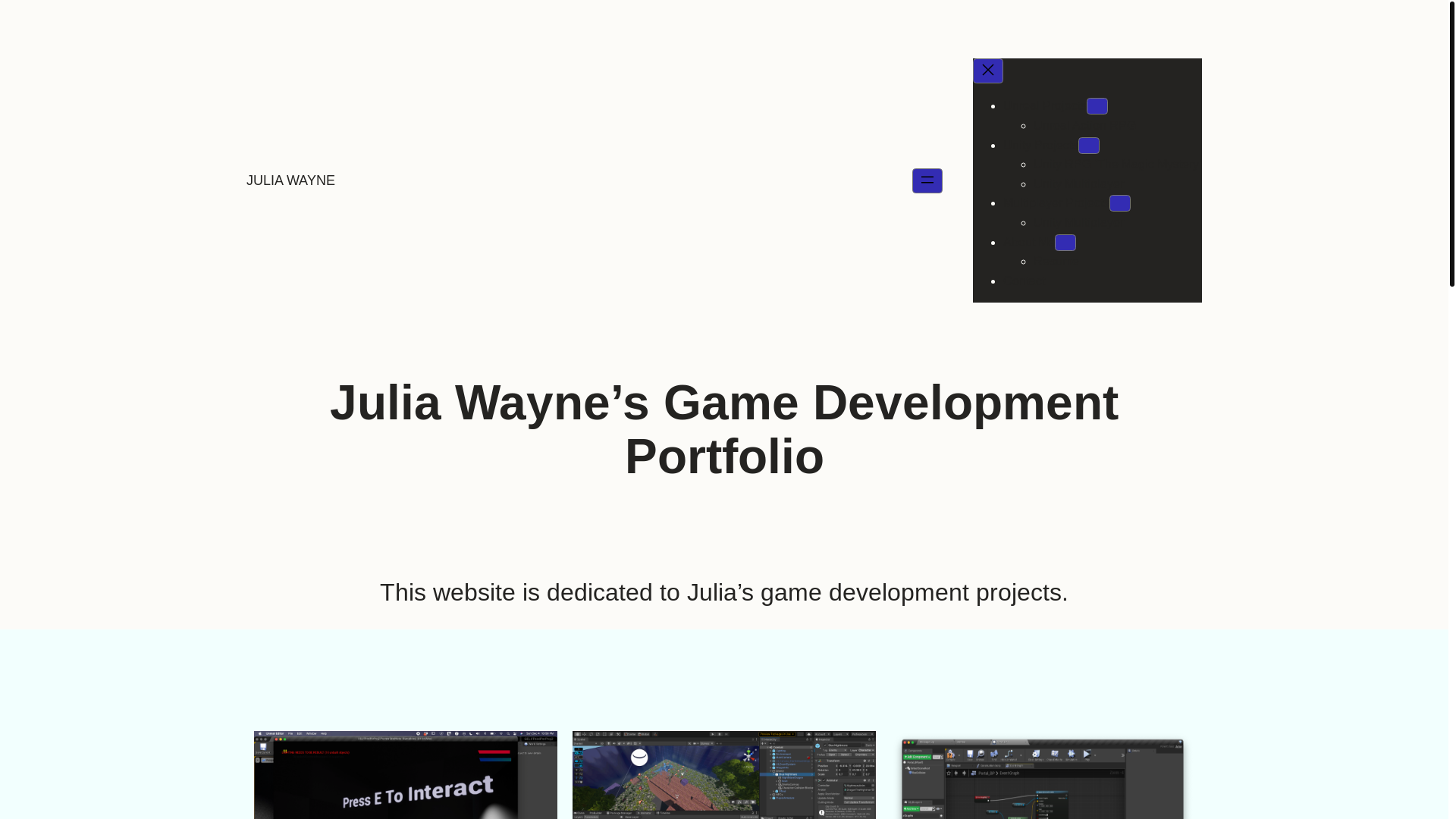 website screenshot of https://juliamwayne.com/