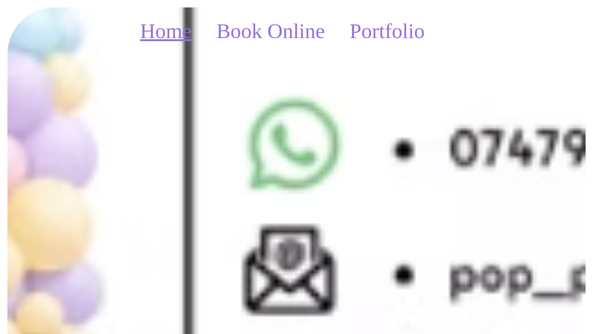 website screenshot of https://poppartyballoonsandevents.com/