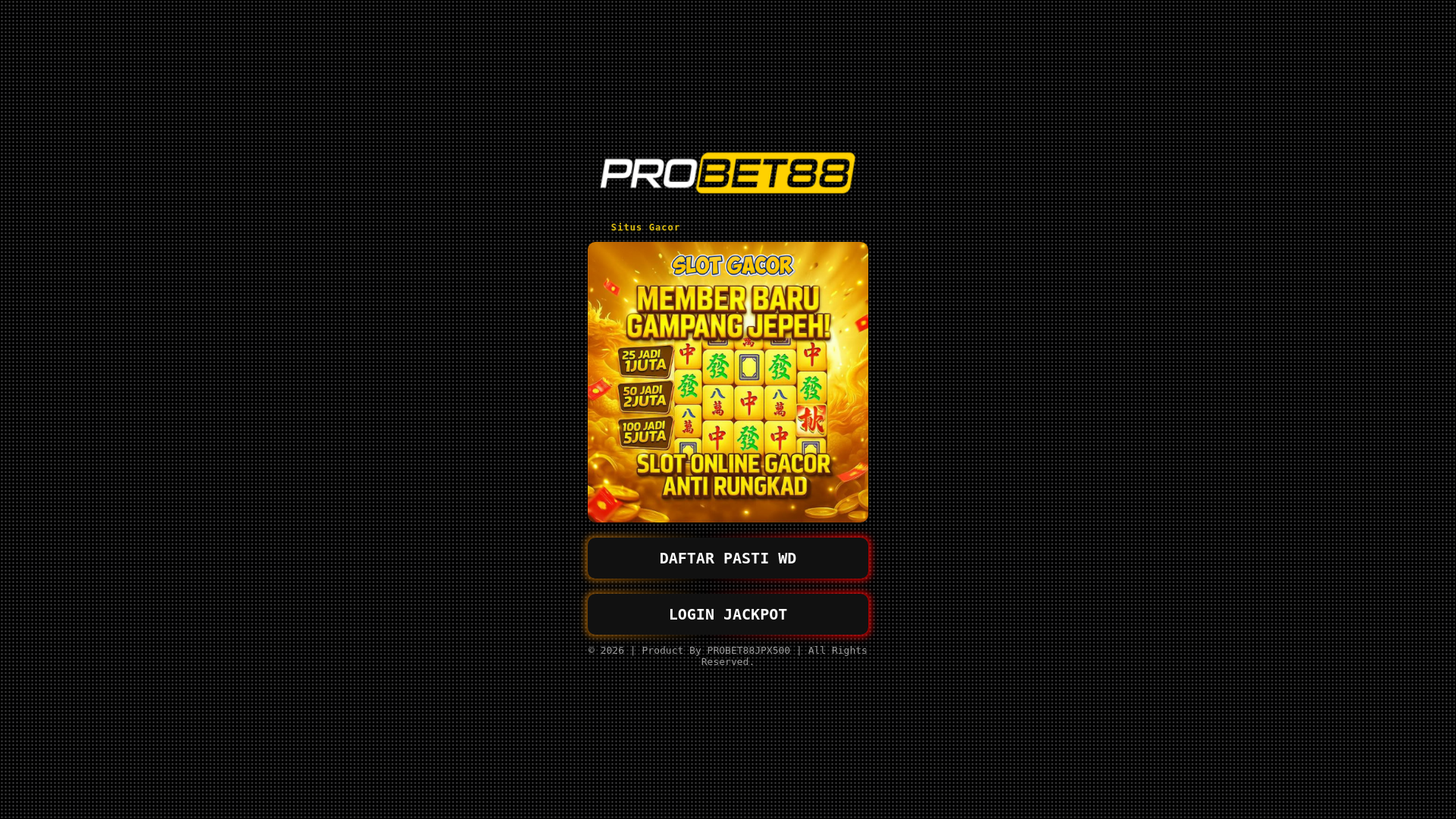 website screenshot of https://probet88jpx500.site