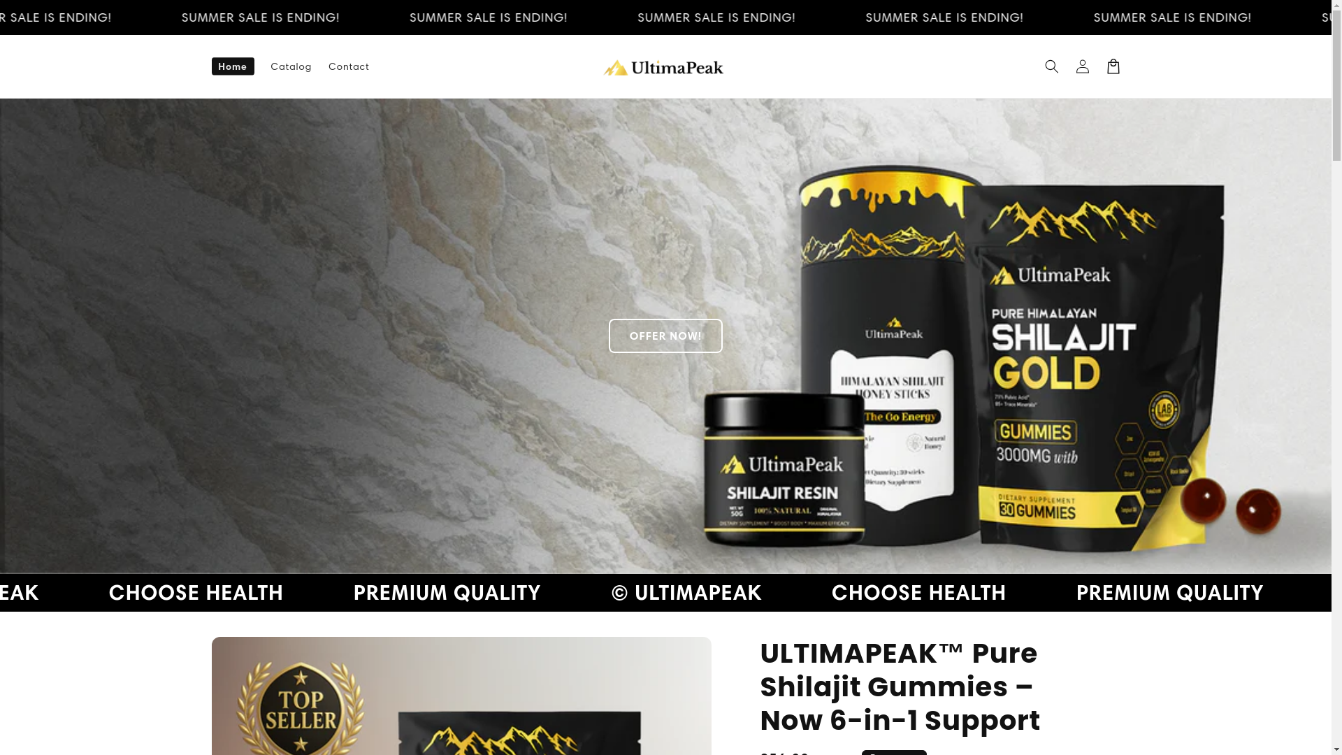 website screenshot of https://ultimapeakofficial.com/