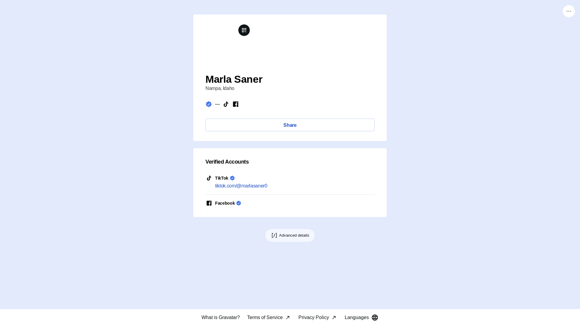 website screenshot of https://marlasaner.link/