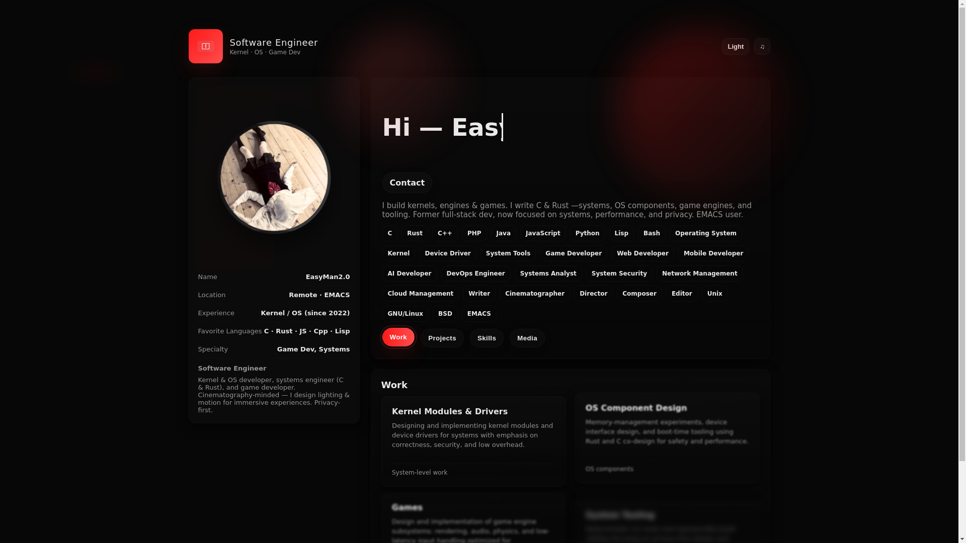 website screenshot of https://easyman.pages.dev/