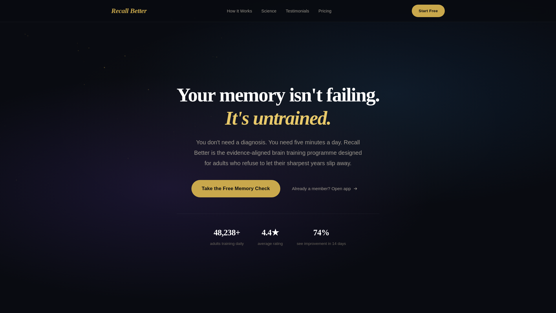 website screenshot of https://recallbetter.com