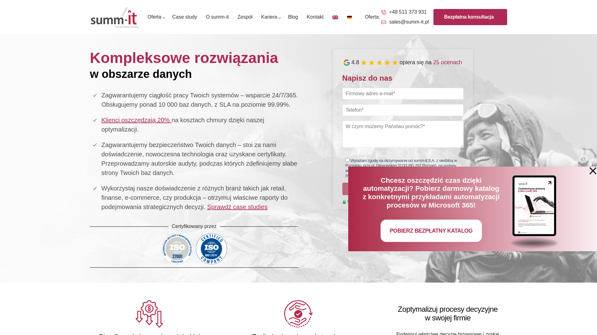 website screenshot of https://summitdata.pl/