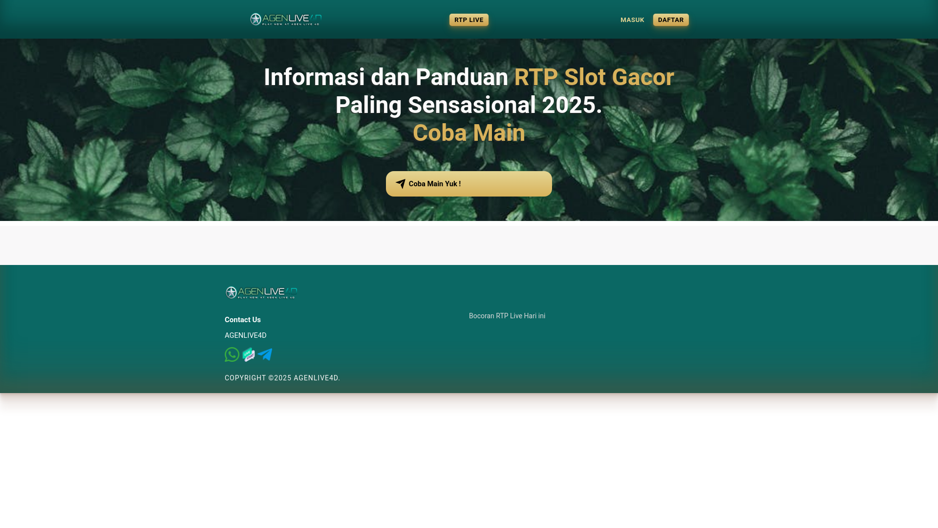 website screenshot of https://agenlive4drtpan.pages.dev/