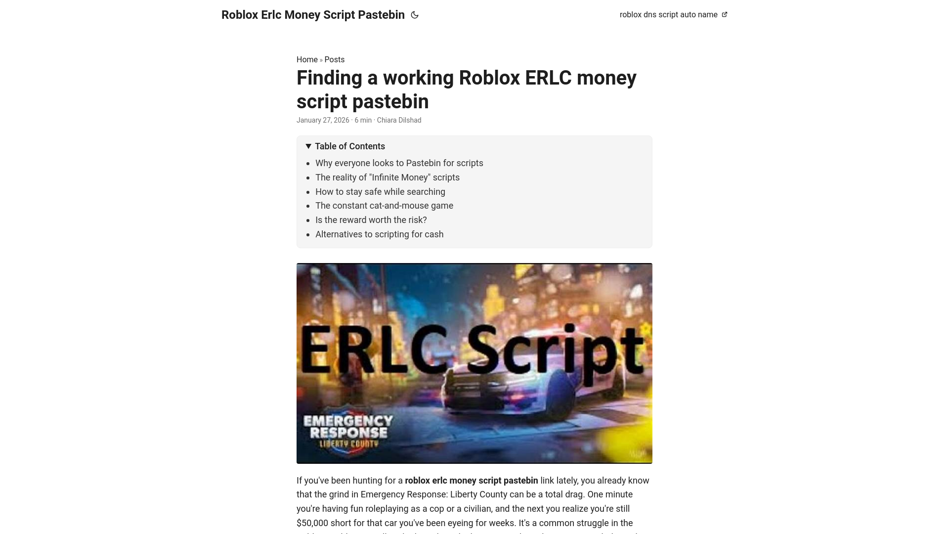 website screenshot of https://roblox-erlc-money-script-pastebin.pages.dev/