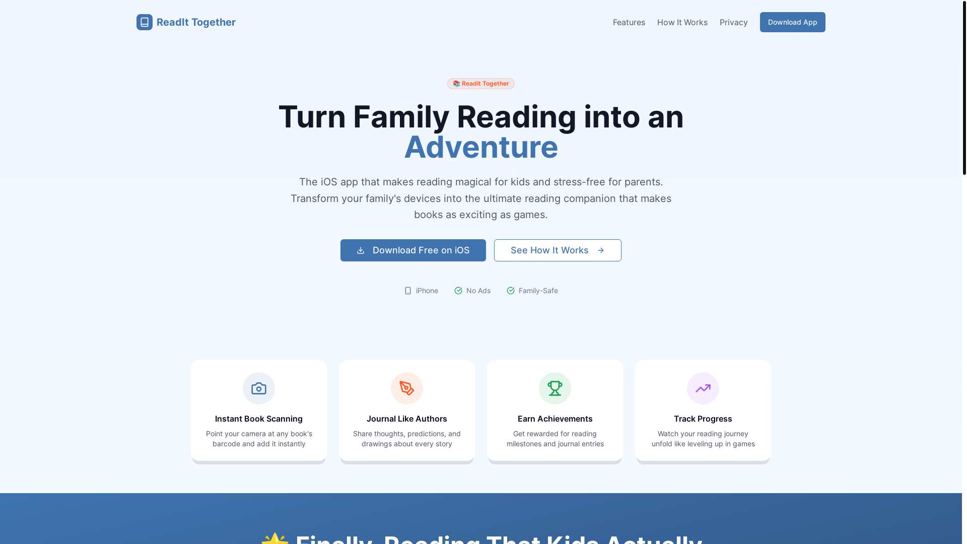 website screenshot of https://readit-landing.pages.dev/
