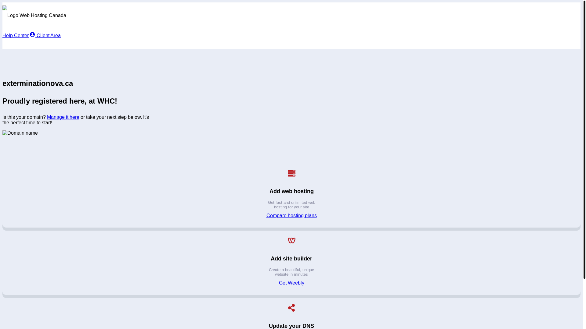 website screenshot of https://exterminationova.ca/