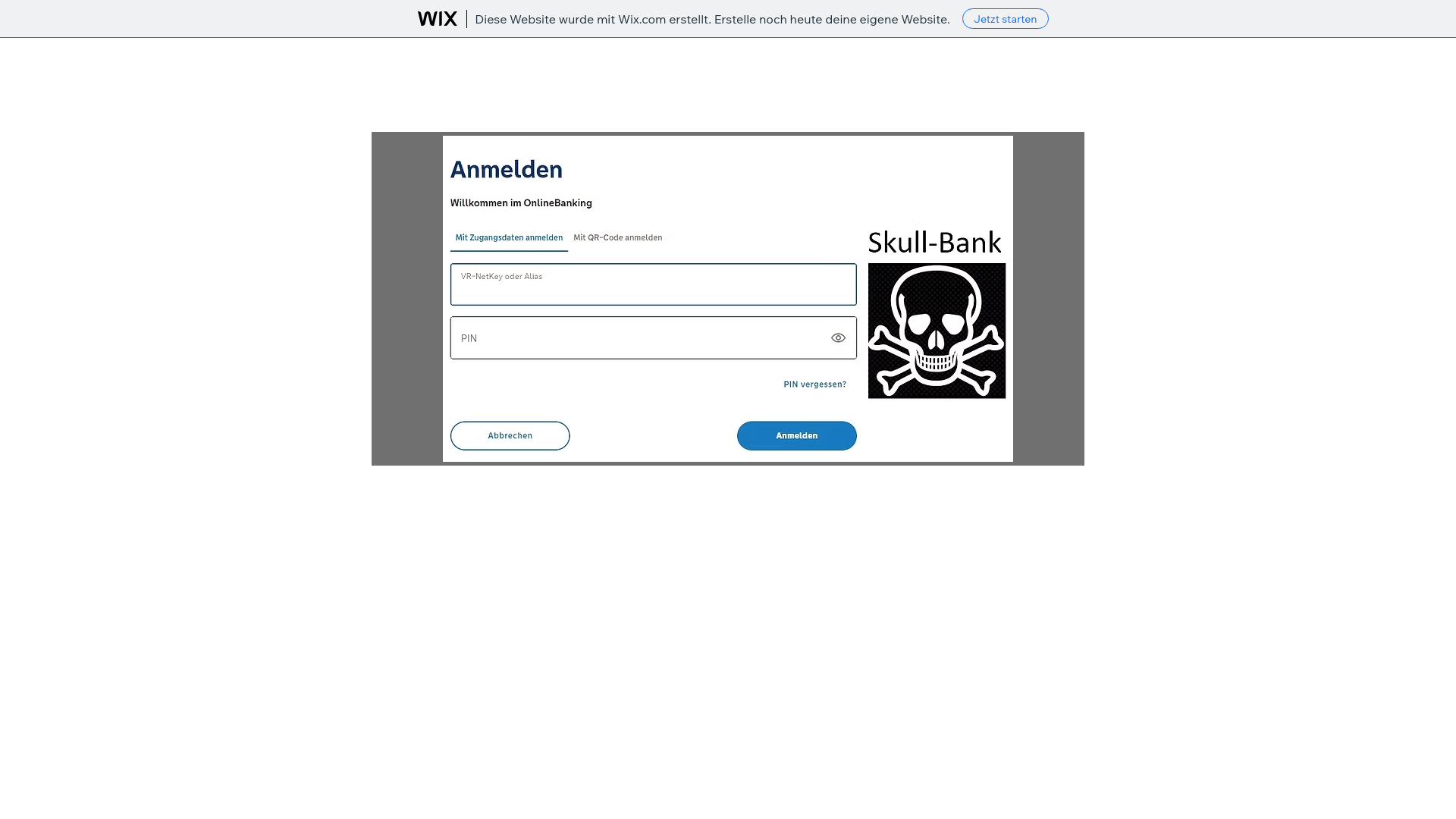 website screenshot of https://torstentaeter.wixsite.com/bank