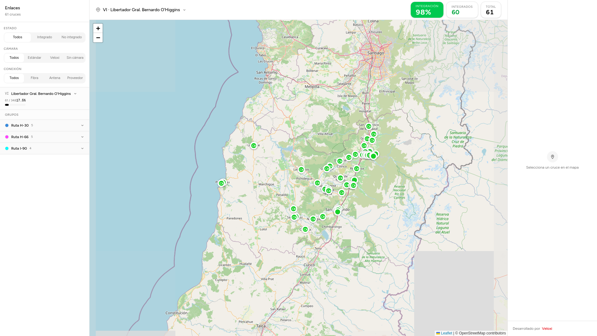 website screenshot of https://mapasemaforico.cl/