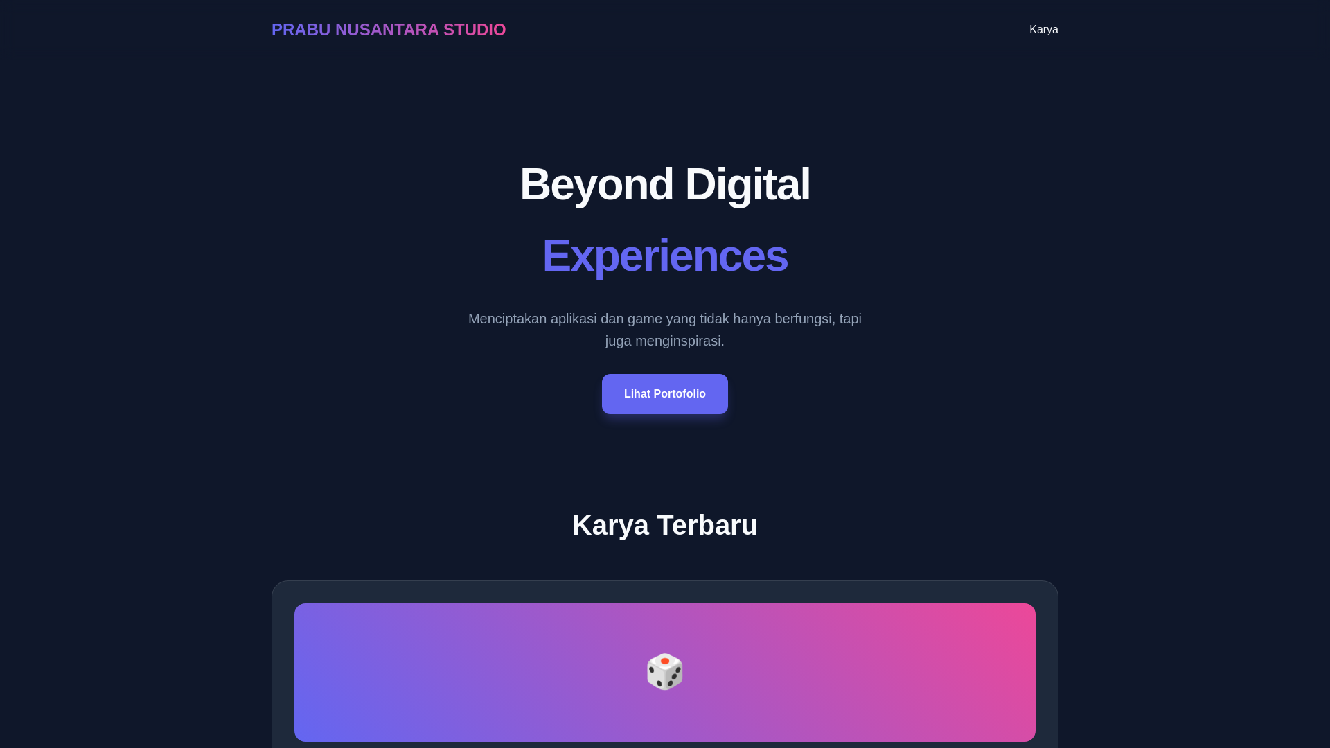 website screenshot of https://prabunusantarastudio.my.id/