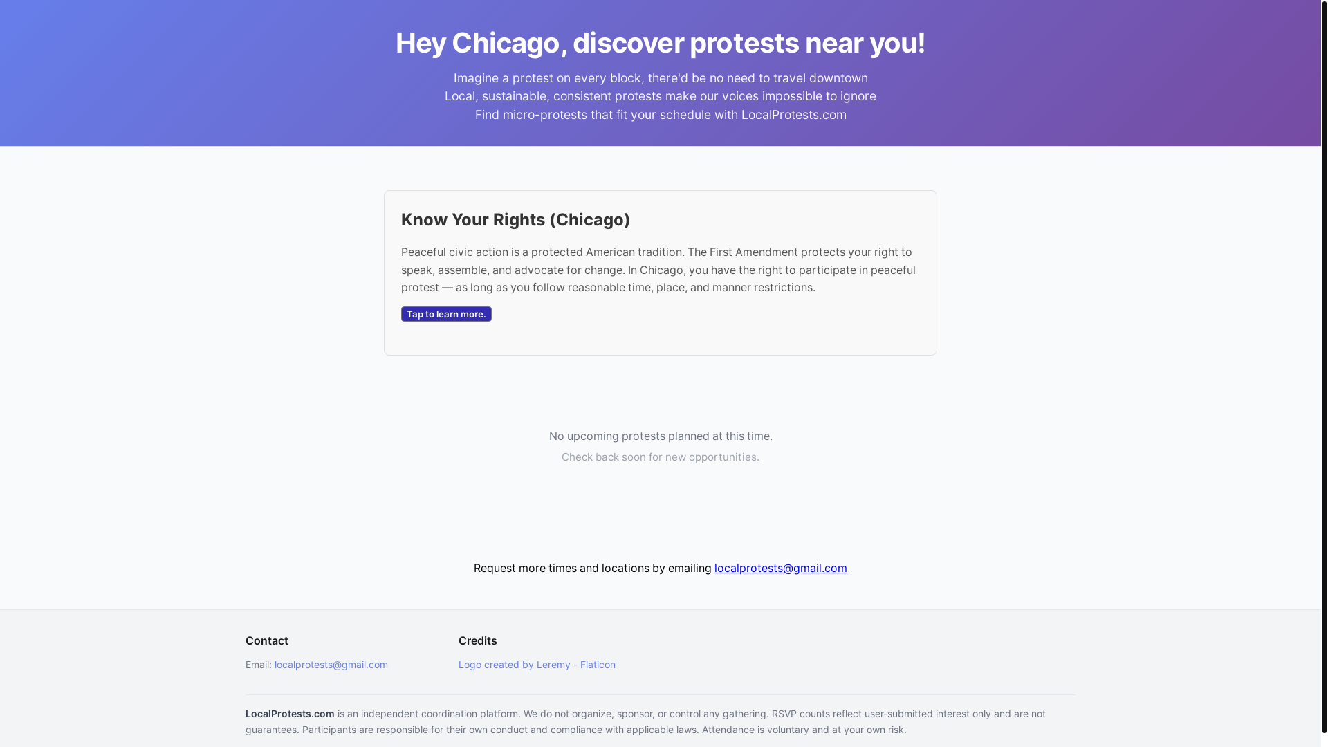 website screenshot of https://protestapp.pages.dev/