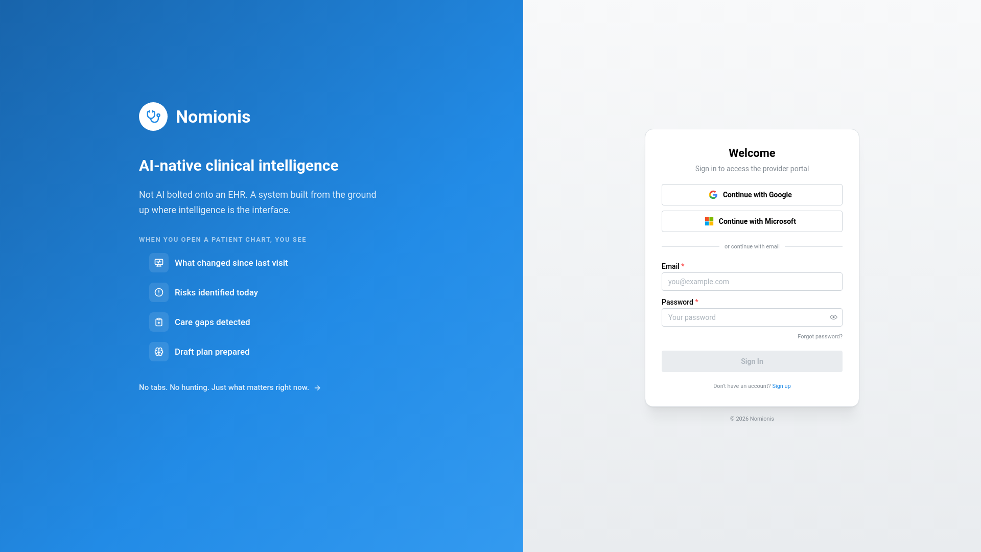 website screenshot of https://nomionis.com/