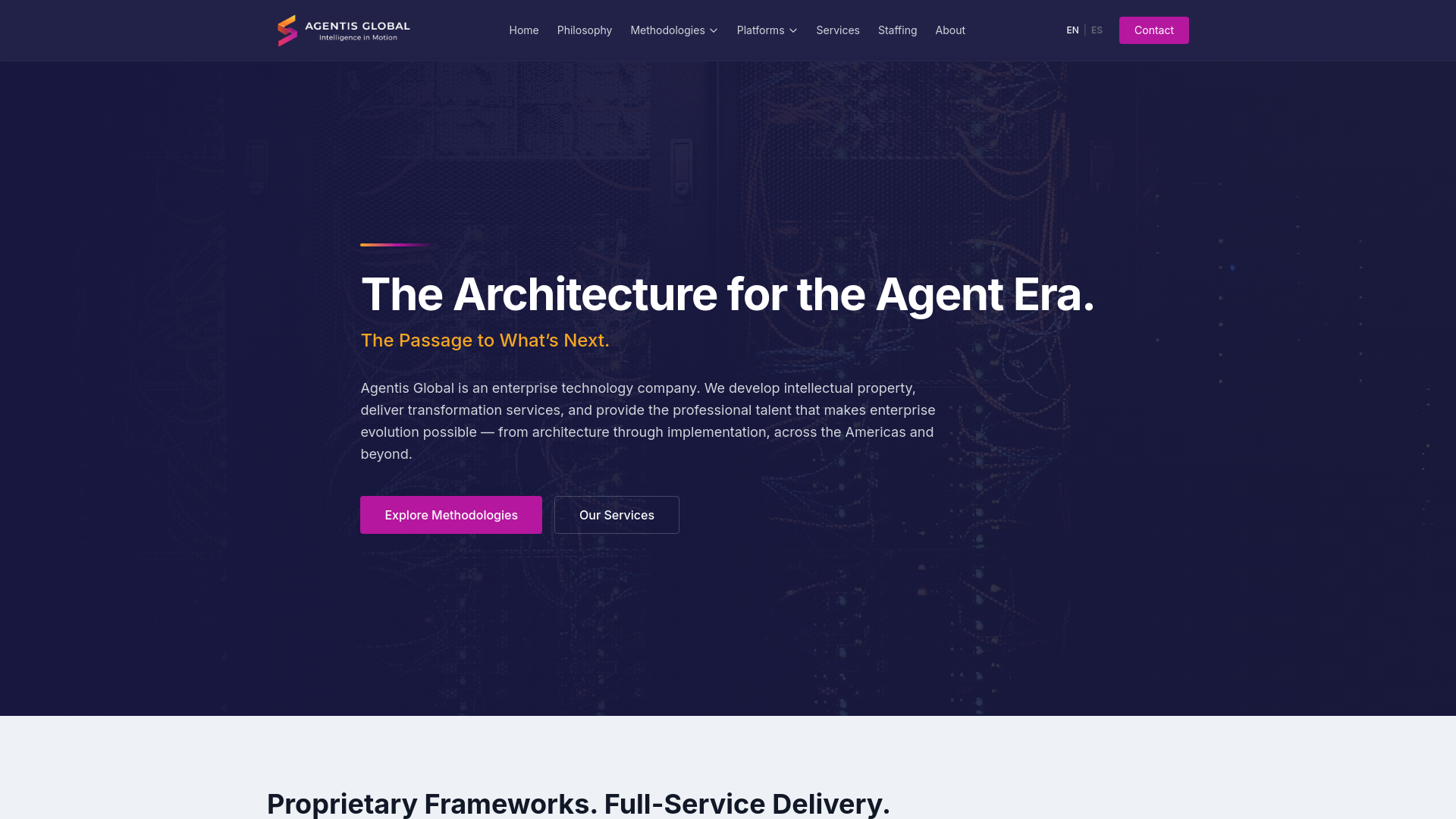 website screenshot of https://agentis.global/