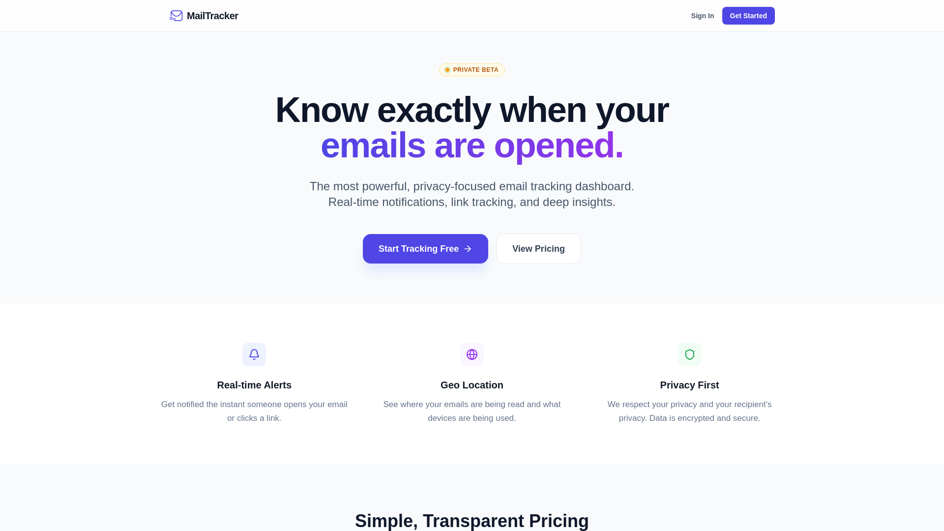 website screenshot of https://mail-tracker.pages.dev/