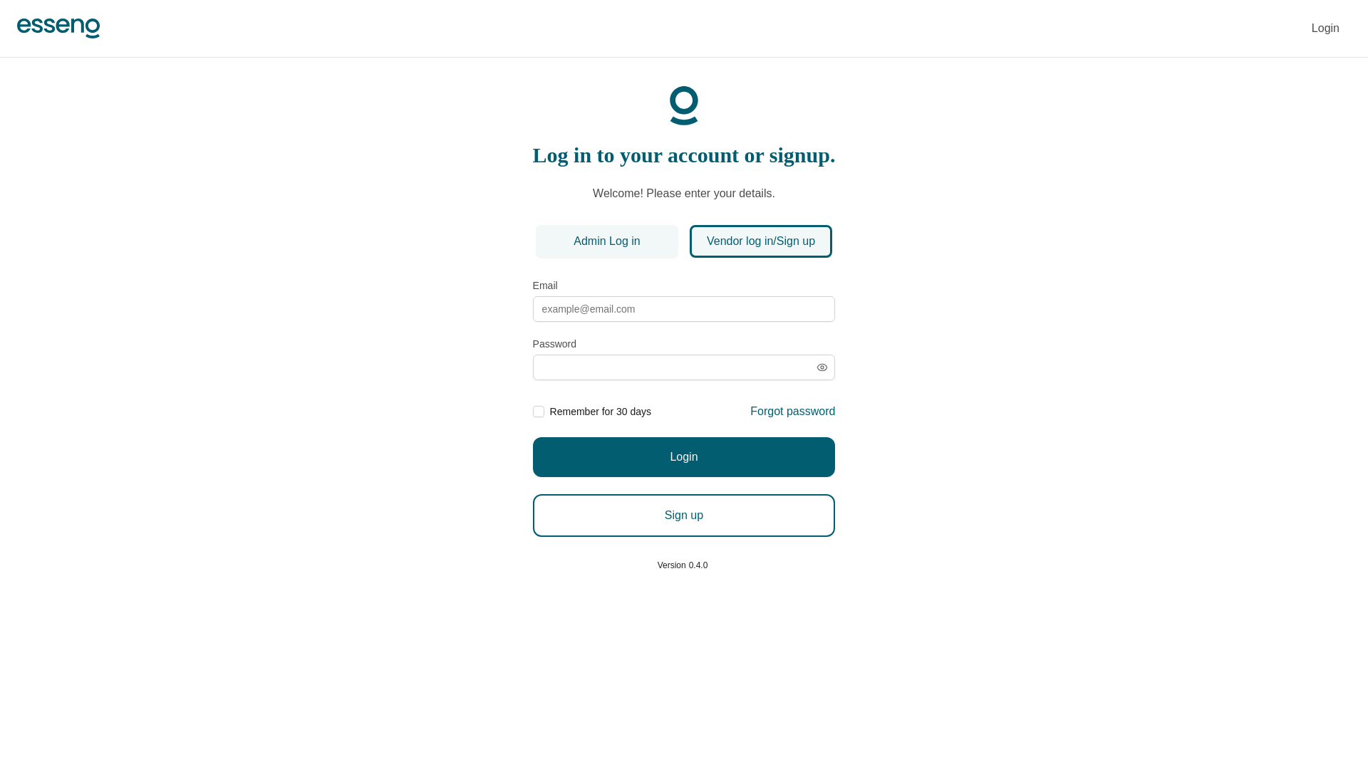 website screenshot of https://admin-webapp-staging.pages.dev/