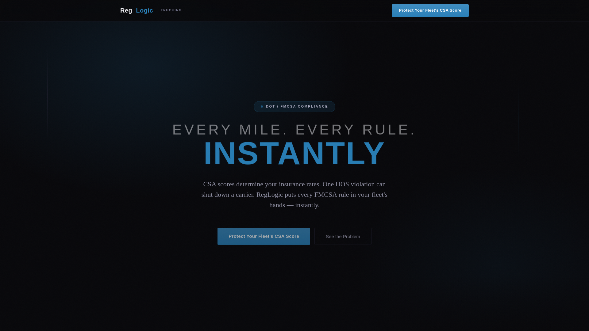 website screenshot of https://reglogic-trucking-1tz.pages.dev/