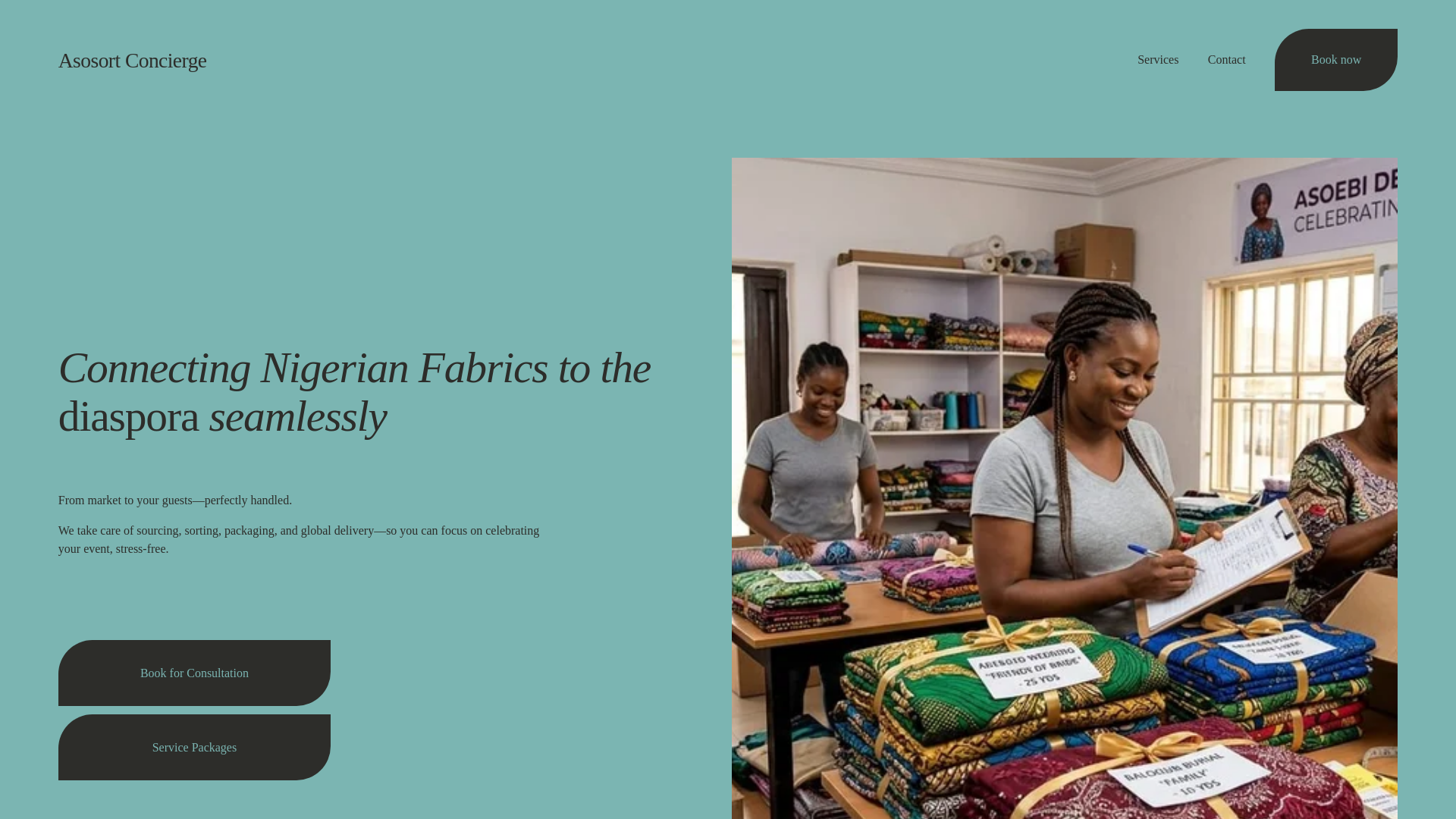 website screenshot of https://asosortconcierge.com/