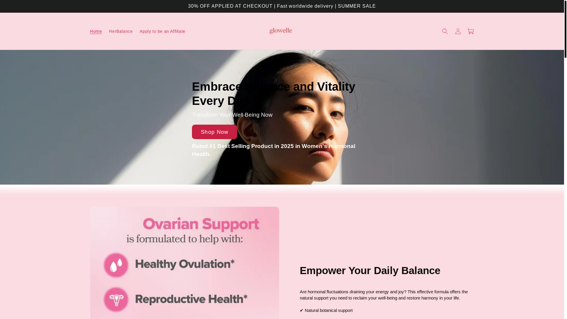 website screenshot of https://glowelle.company/