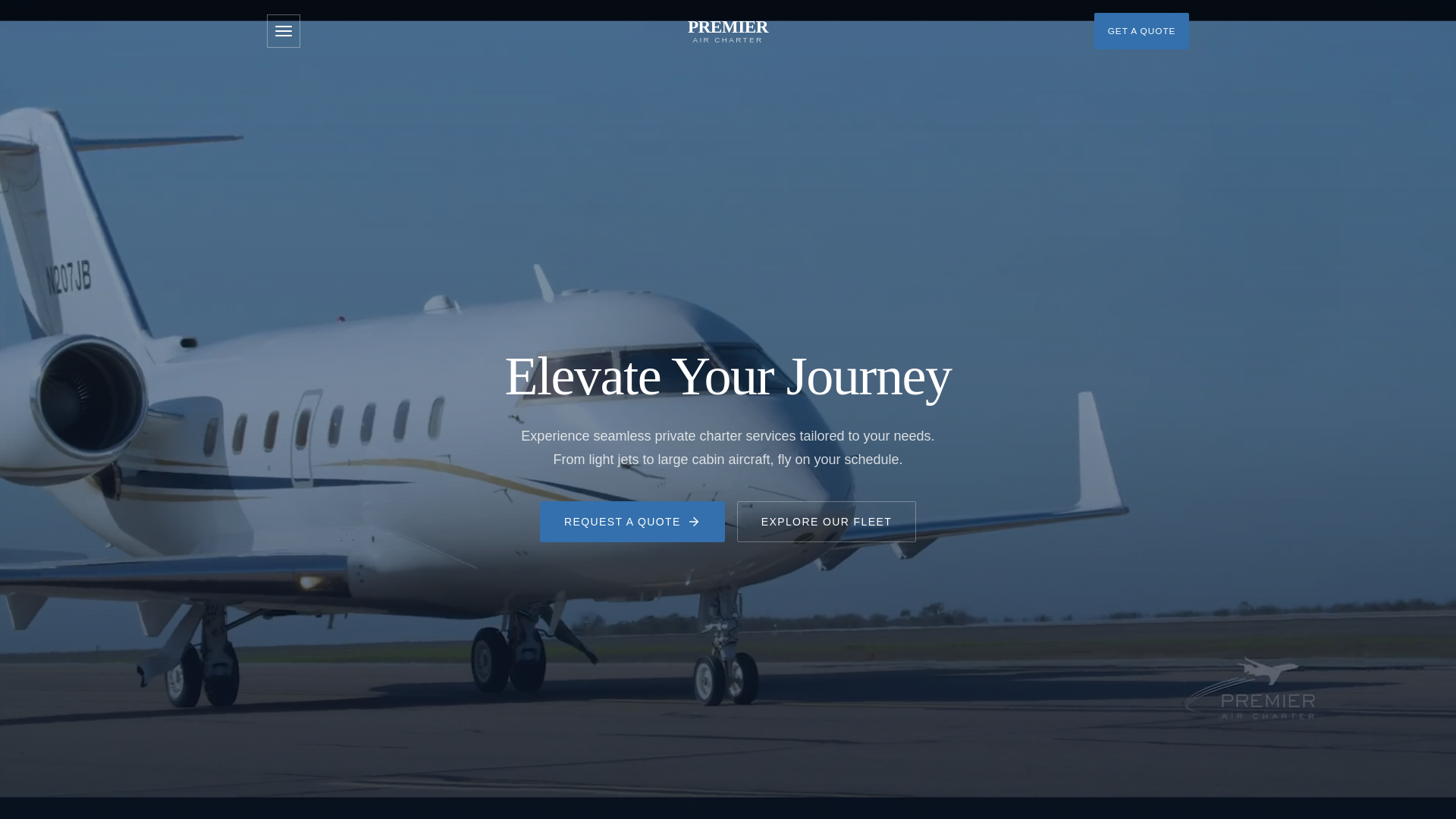 website screenshot of https://premieraircharter.pages.dev/