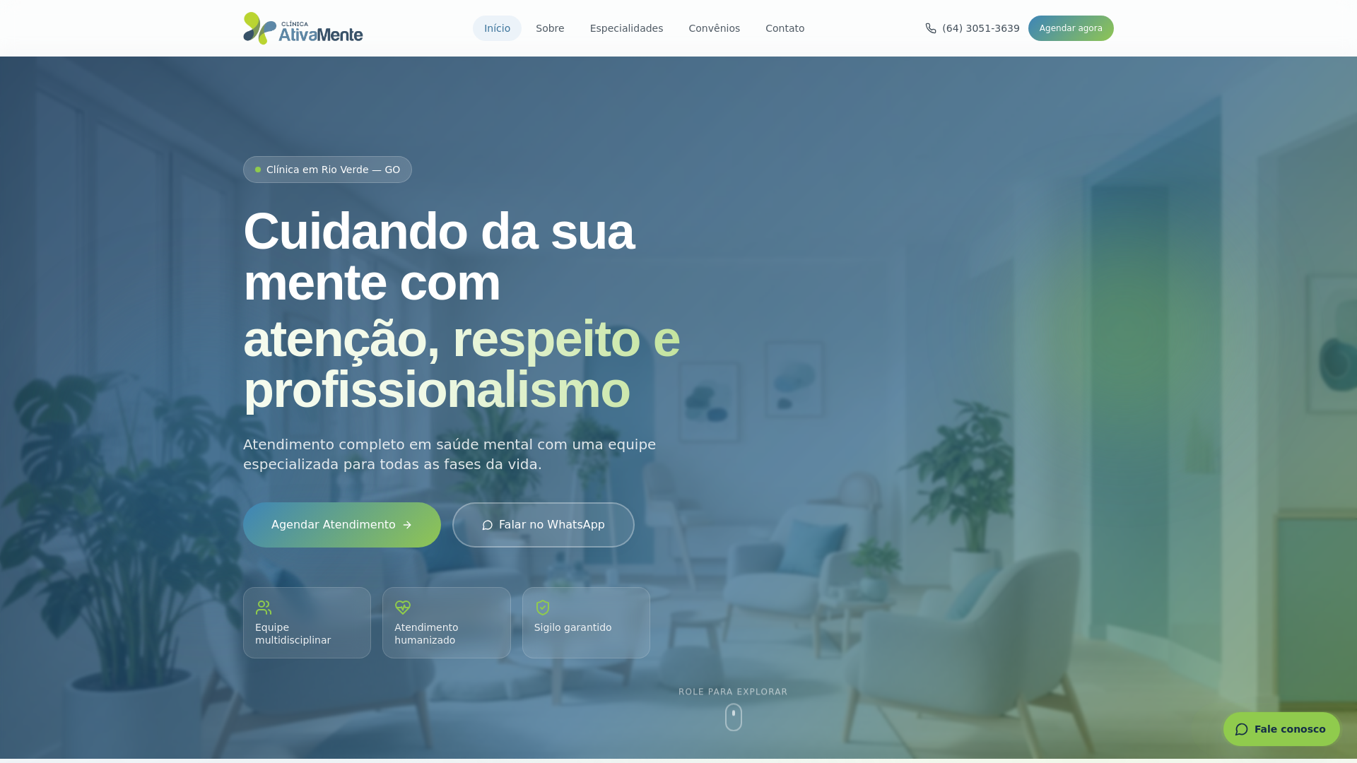website screenshot of https://clinicaativamente.srv.br/