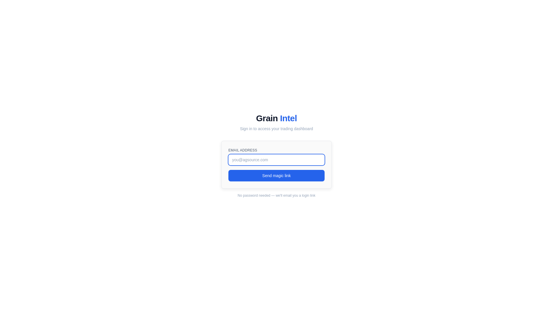 website screenshot of https://grain-intel-cloud.pages.dev/